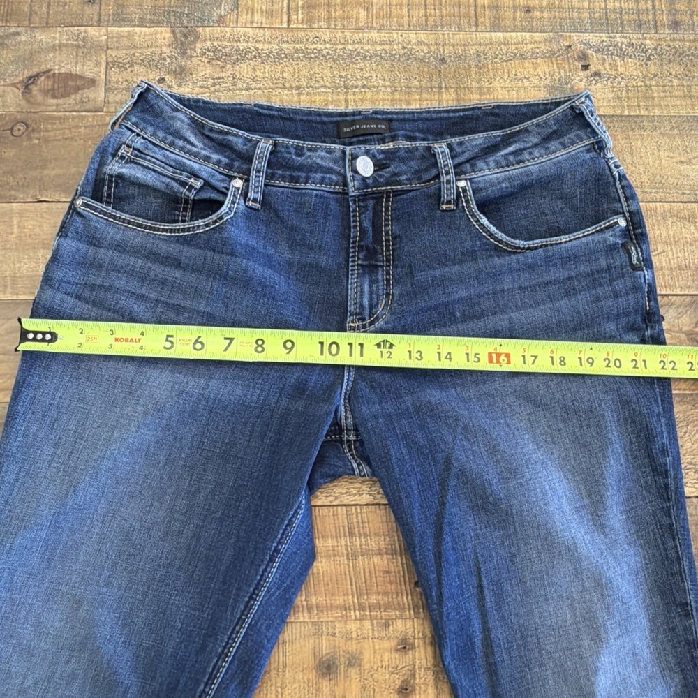 Silver Jeans Womens W34 L29 (act 34X30) Boyfriend Stretch Distressed Dark Wash - Picture 15 of 16